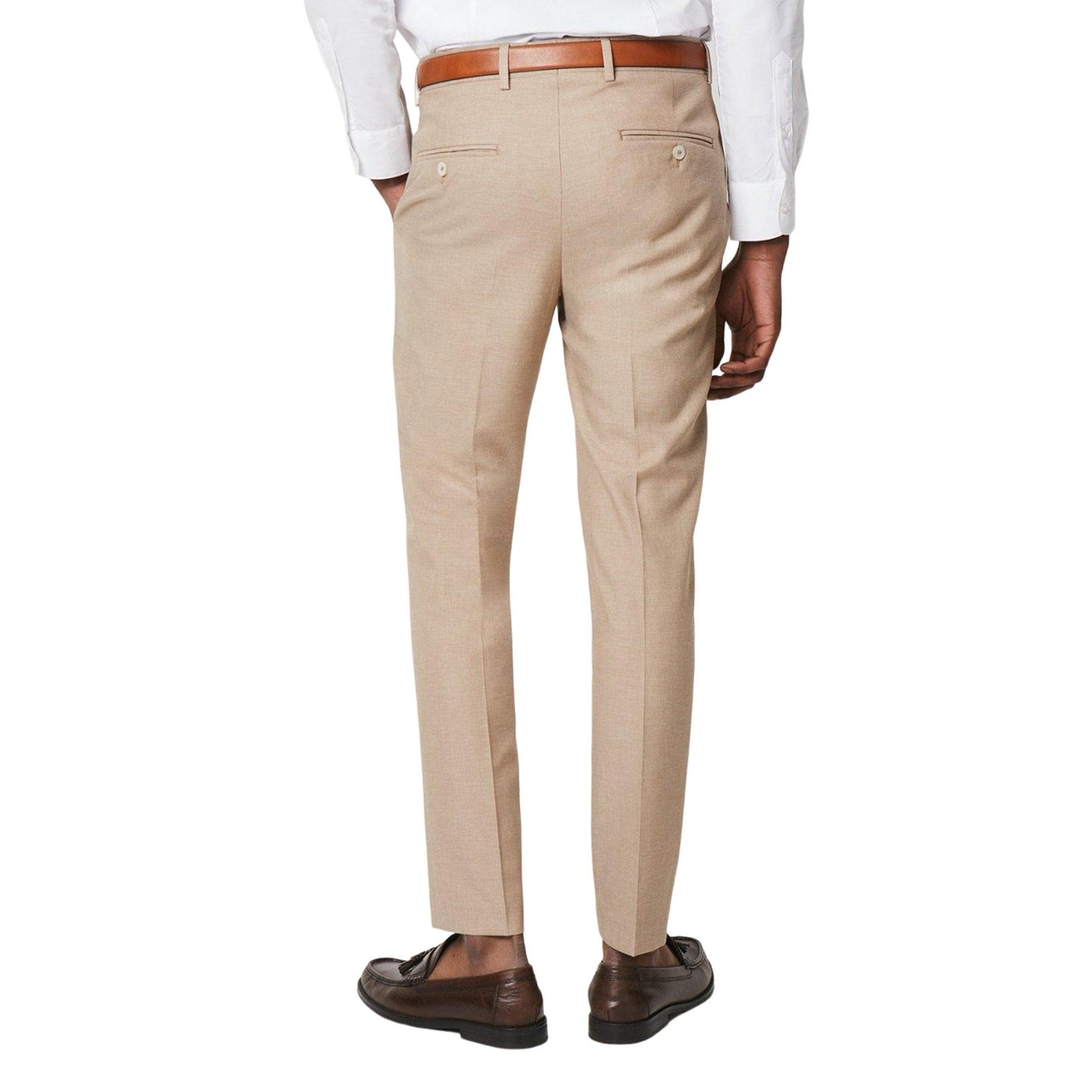 Neutral - Back - Burton Mens End On End Slim Suit Trousers