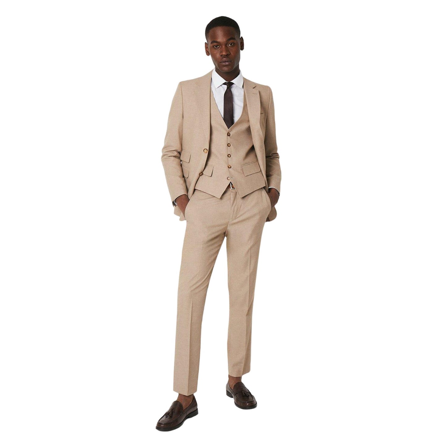 Neutral - Side - Burton Mens End On End Slim Suit Trousers