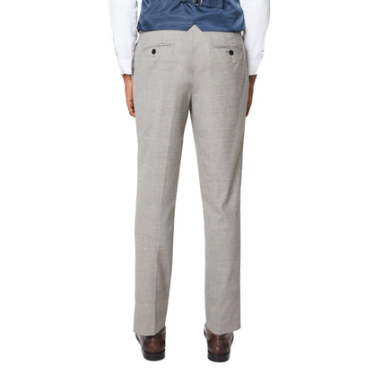 Neutral - Back - Burton Mens Pow Check Tailored Suit Trousers