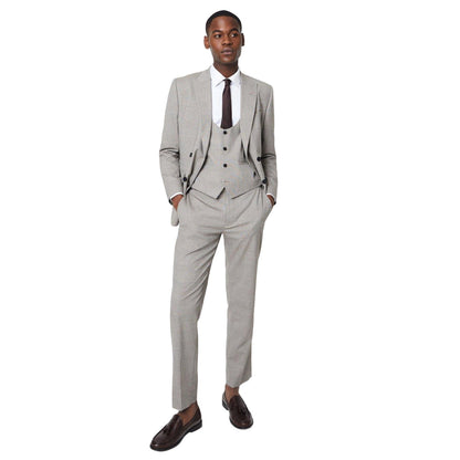 Neutral - Side - Burton Mens Pow Check Tailored Suit Trousers