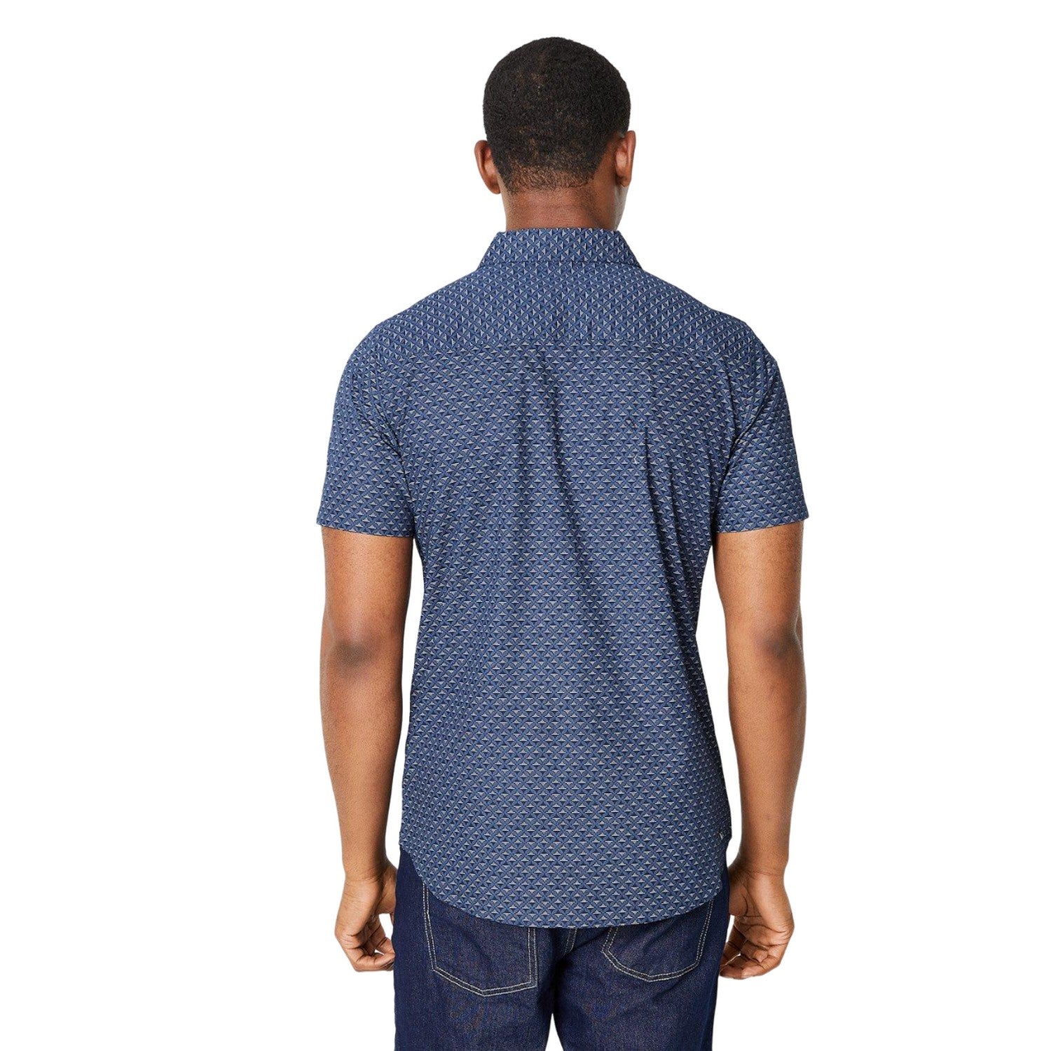 Navy - Back - Burton Mens Cross Diamond Short-Sleeved Shirt