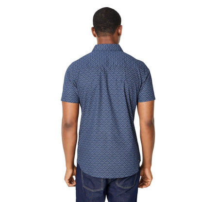 Navy - Back - Burton Mens Cross Diamond Short-Sleeved Shirt