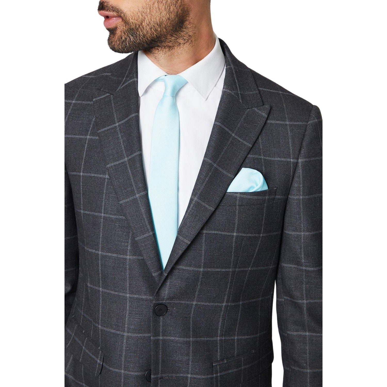 Aqua - Side - Burton Mens Slim Tie Set