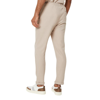 Tan - Back - Burton Mens Smart Jersey Tapered Slim Jogging Bottoms