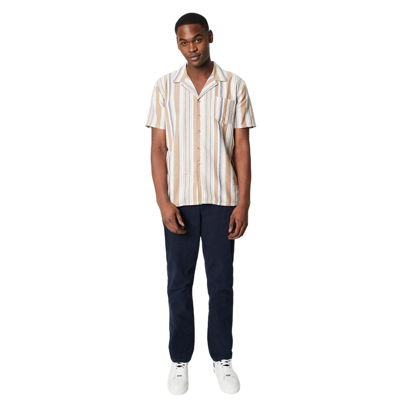 Multicoloured - Lifestyle - Burton Mens Textured Stripe Short-Sleeved Shirt