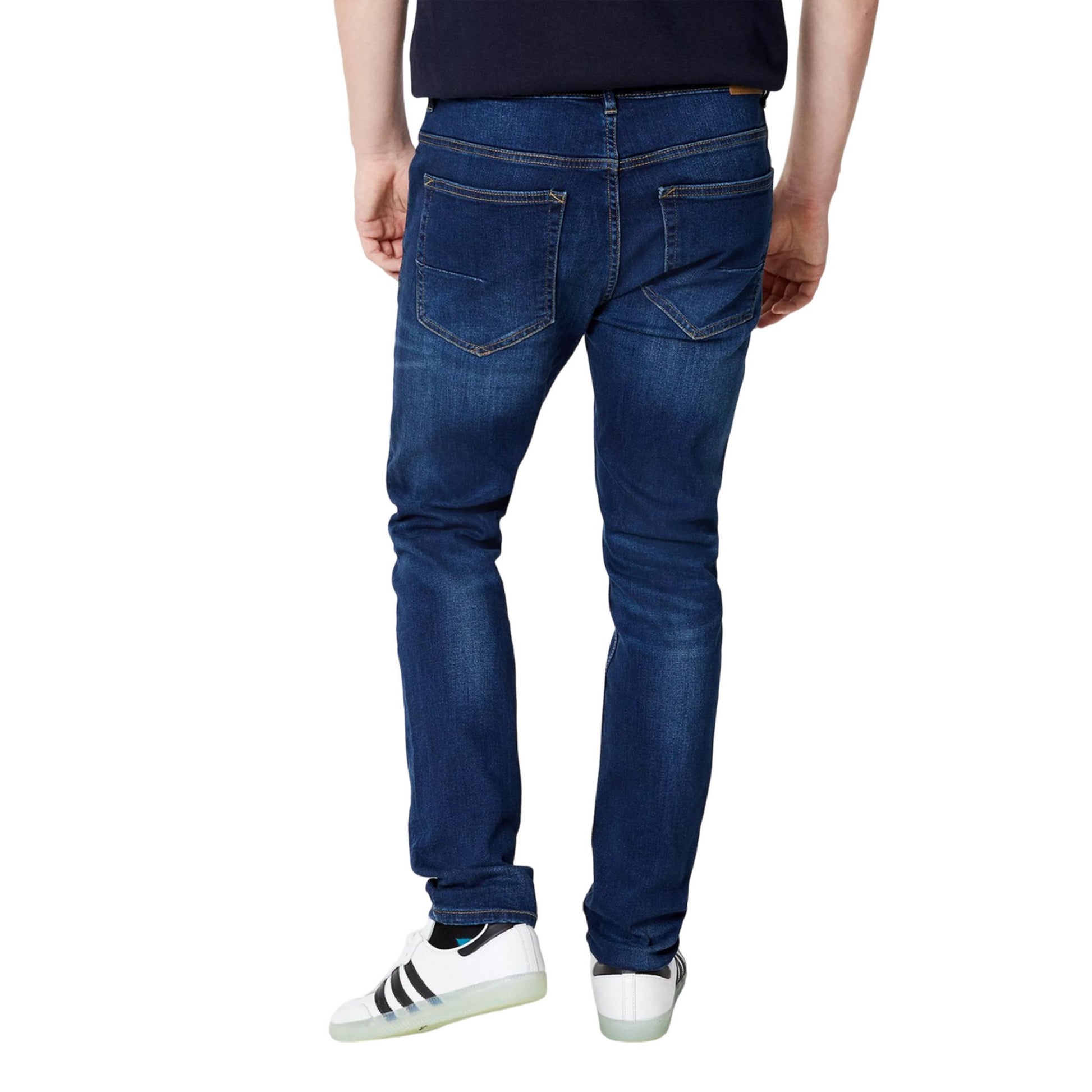 Mid Blue - Back - Burton Mens Super Skinny Jeans