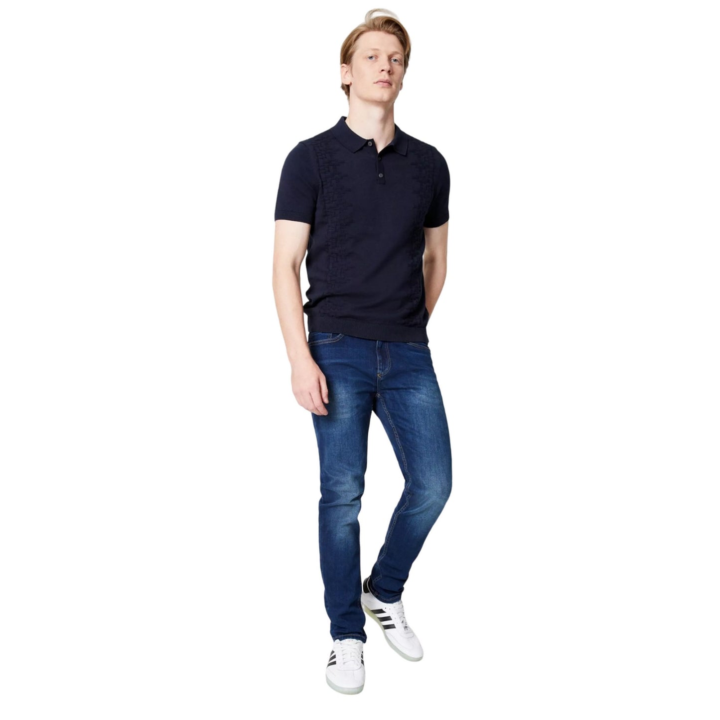 Mid Blue - Side - Burton Mens Super Skinny Jeans