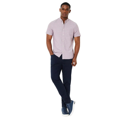Pink - Side - Burton Mens Polka Dot Short-Sleeved Shirt