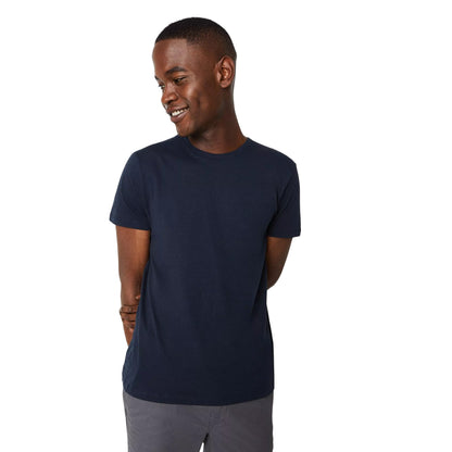 Navy - Front - Burton Mens Plain Crew Neck T-Shirt
