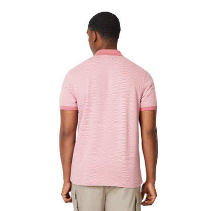 Rose - Back - Burton Mens Diamond Jacquard Zip Neck Polo Shirt