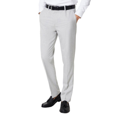 Grey - Front - Burton Mens Heathered Slim Wedding Suit Trousers