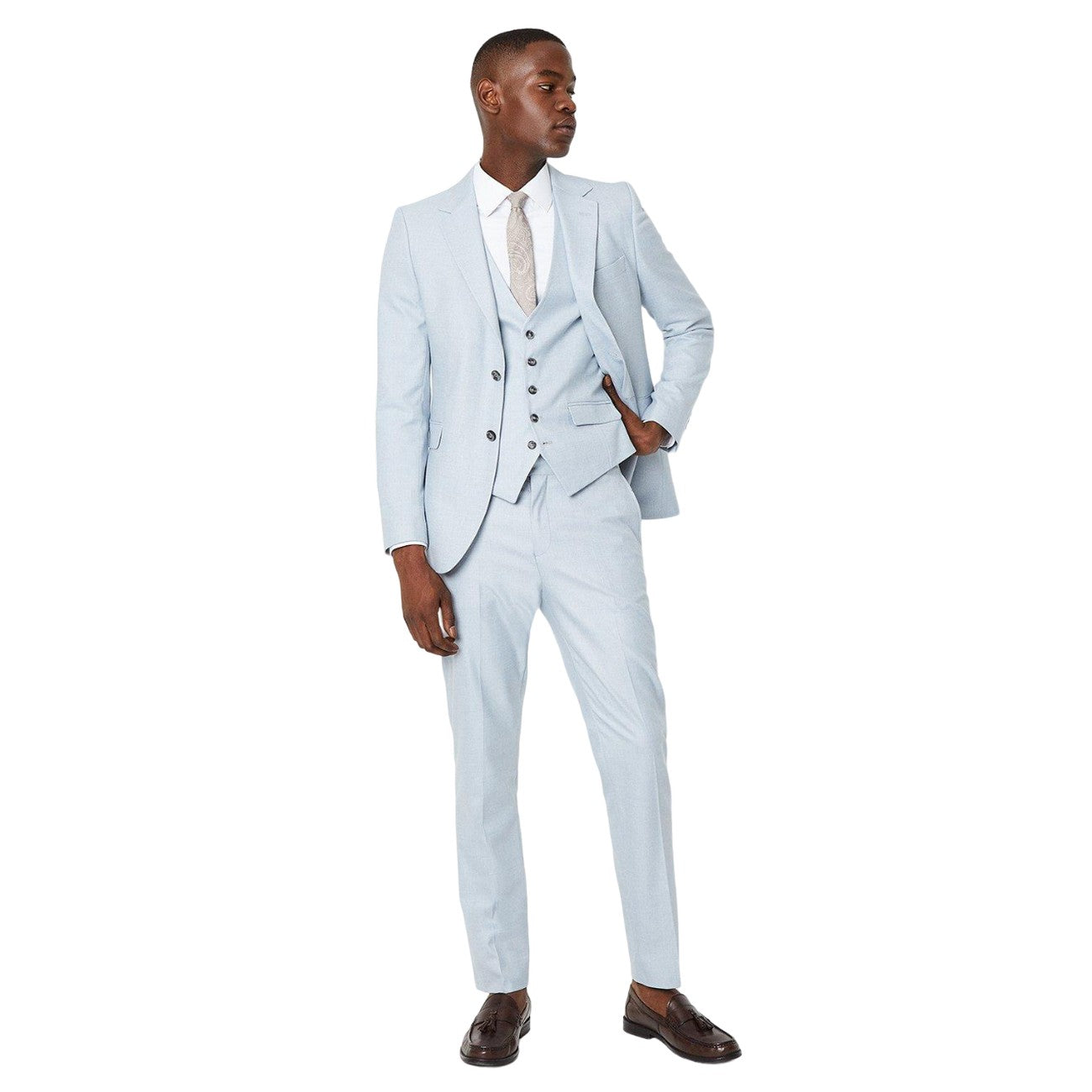 Light Blue - Lifestyle - Burton Mens Tailored Waistcoat