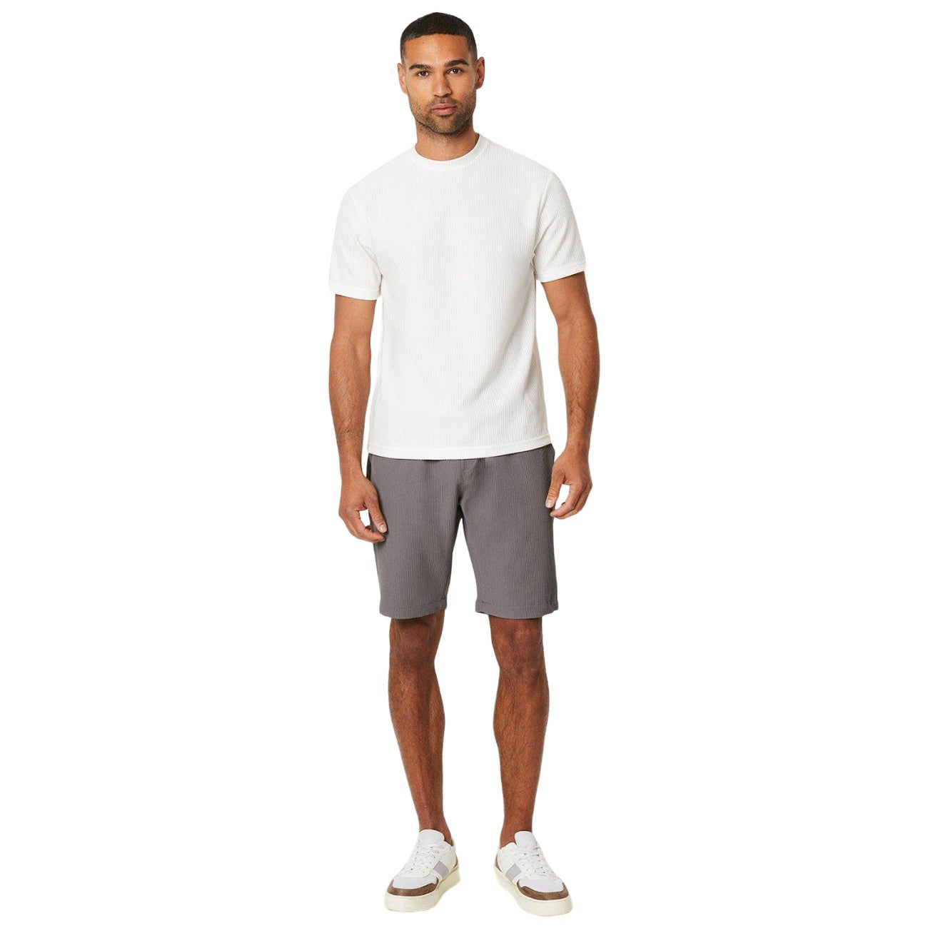 Off White - Lifestyle - Burton Mens Ribbed Crew Neck T-Shirt