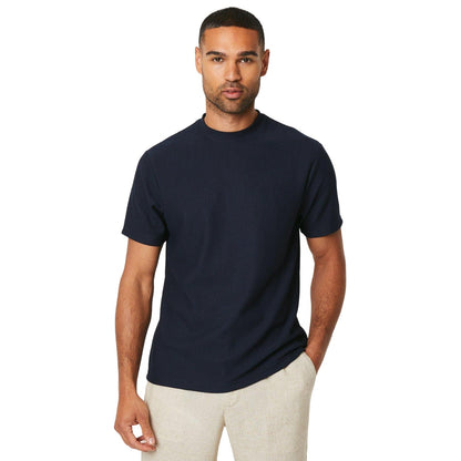 Navy - Front - Burton Mens Ribbed Crew Neck T-Shirt