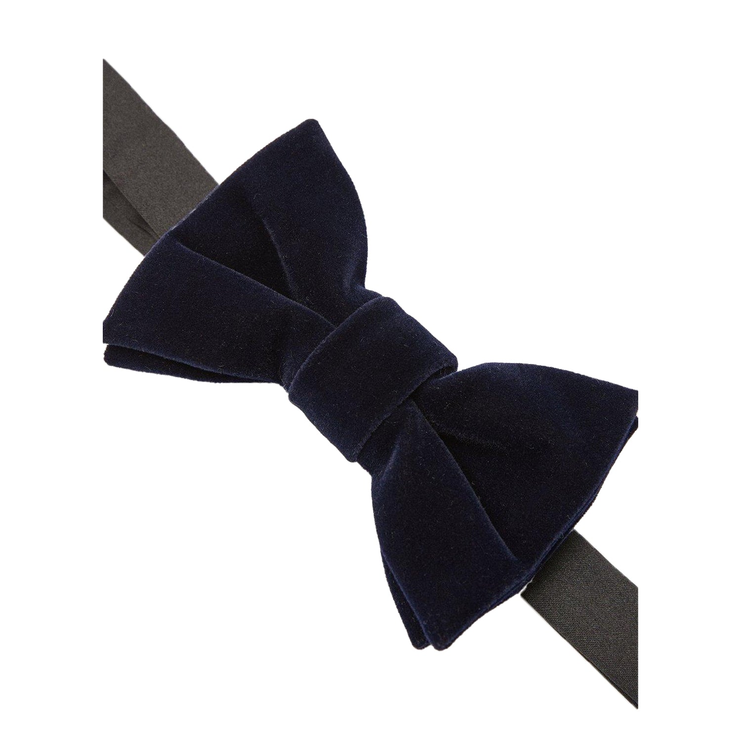 Navy - Side - Burton Mens Velvet Bow Tie