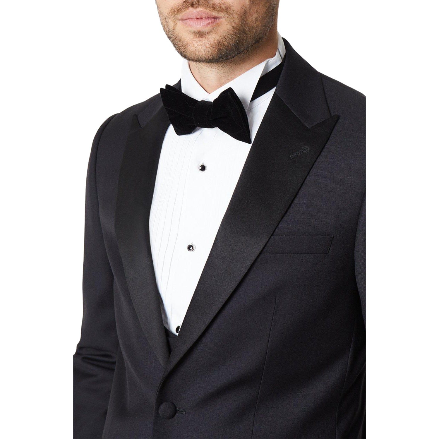 Black - Side - Burton Mens Velvet Bow Tie