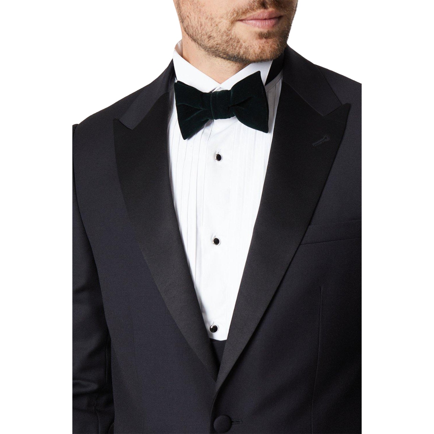 Bottle Green - Side - Burton Mens Velvet Bow Tie