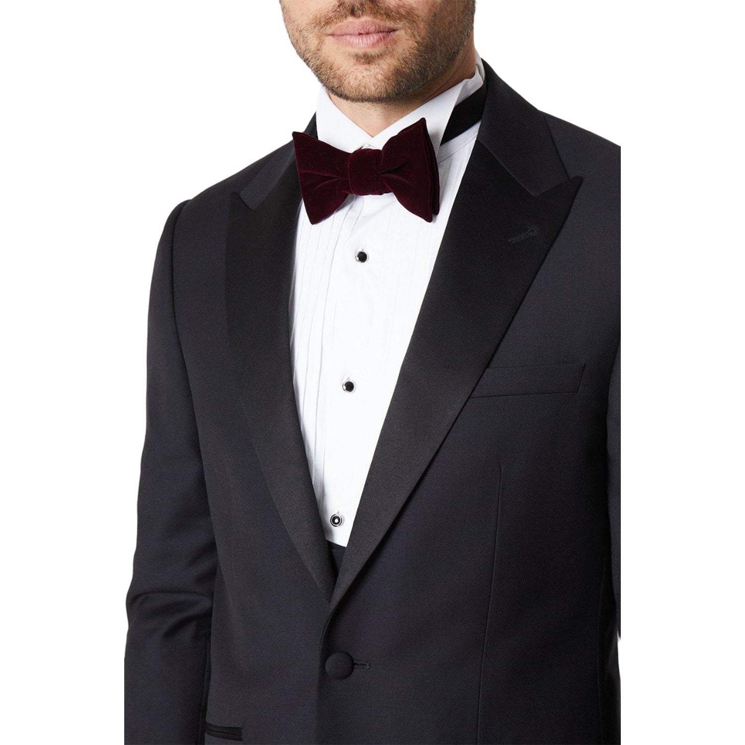 Burgundy - Back - Burton Mens Velvet Bow Tie