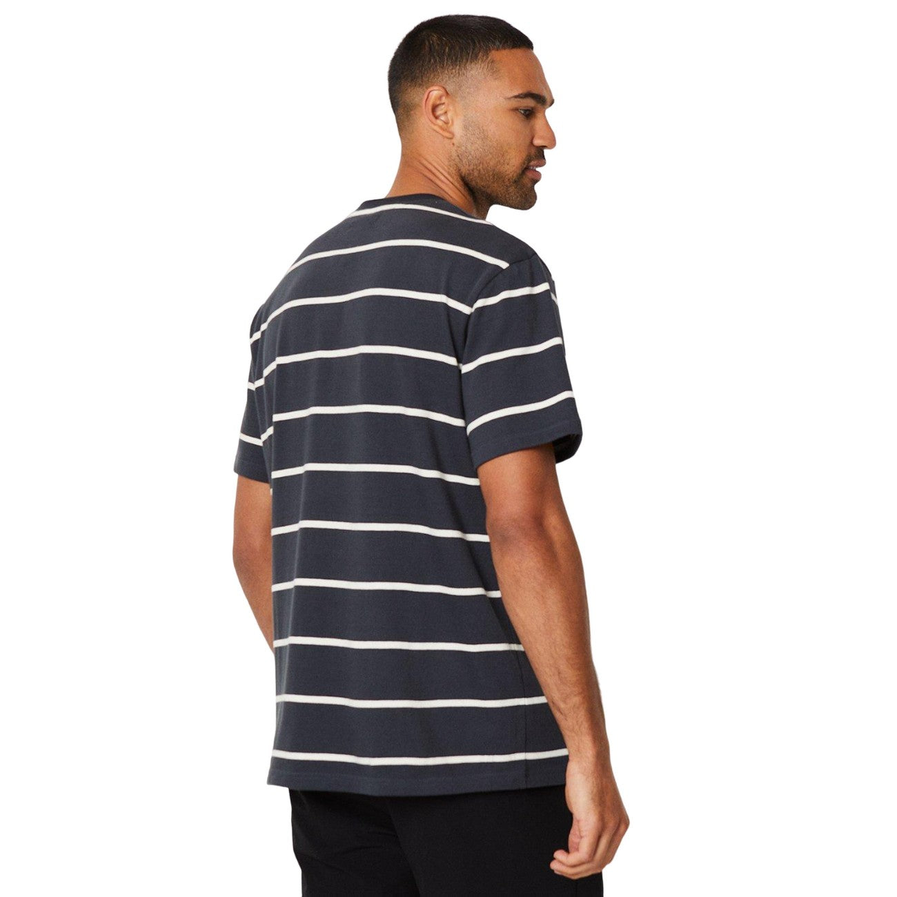 Grey - Back - Burton Mens Stripe Oversized T-Shirt