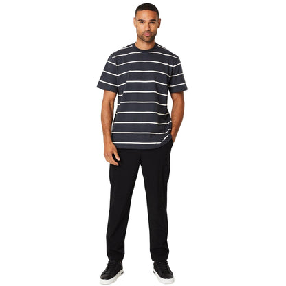 Grey - Side - Burton Mens Stripe Oversized T-Shirt