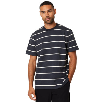 Grey - Front - Burton Mens Stripe Oversized T-Shirt