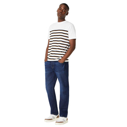 White - Lifestyle - Burton Mens Classic Stripe Pique T-Shirt