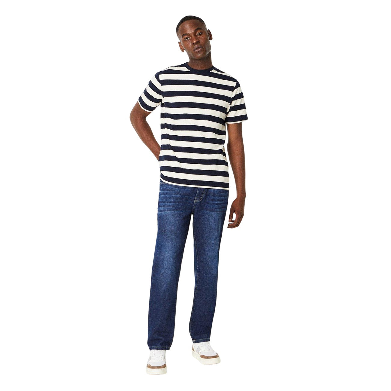 Navy - Lifestyle - Burton Mens Wide Stripe Pique T-Shirt