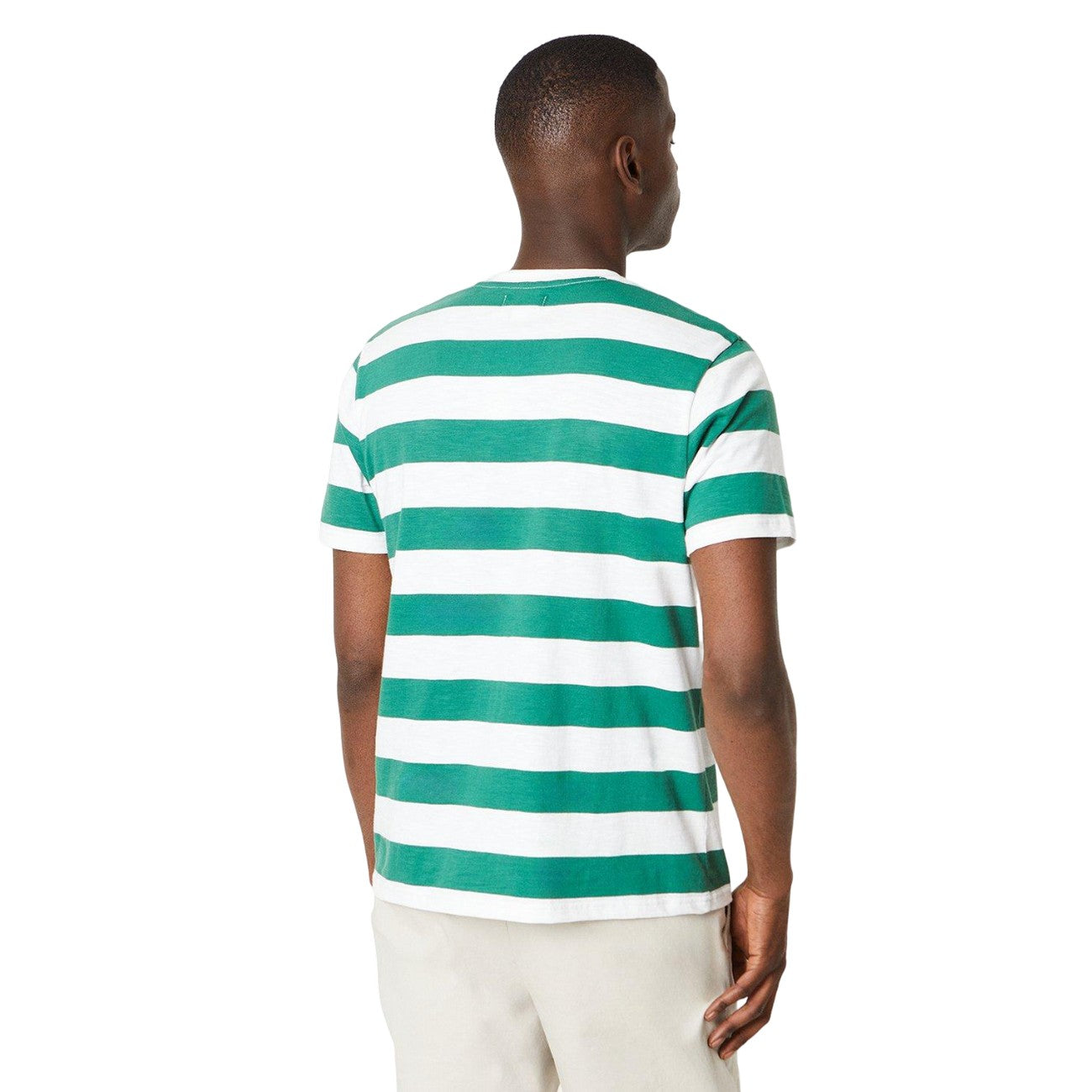 Green - Back - Burton Mens Wide Stripe Relaxed Fit T-Shirt