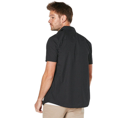 Black - Back - Burton Mens Ditsy Print Short-Sleeved Shirt
