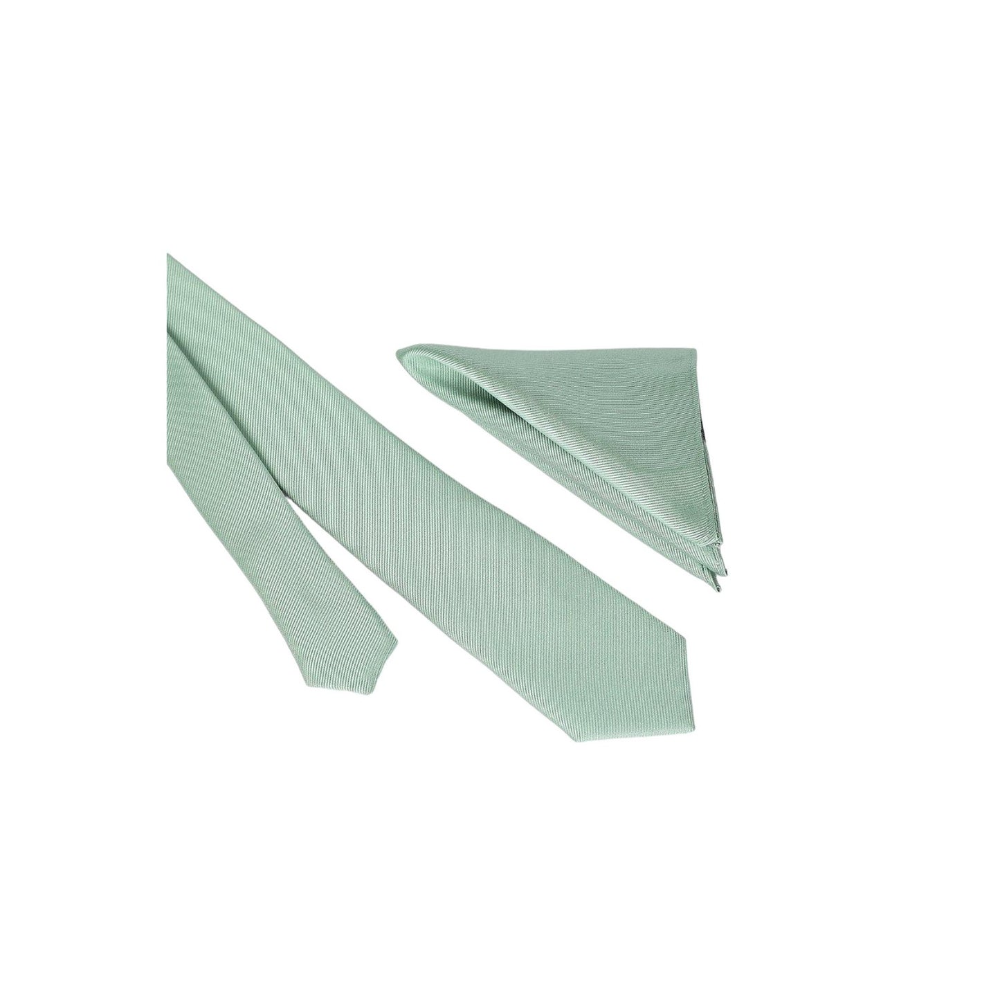 Sage - Front - Burton Mens Long Length Tie & Pocket Square Set