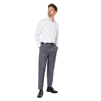 White - Side - Burton Mens Geometric Easy-Iron Slim Formal Shirt
