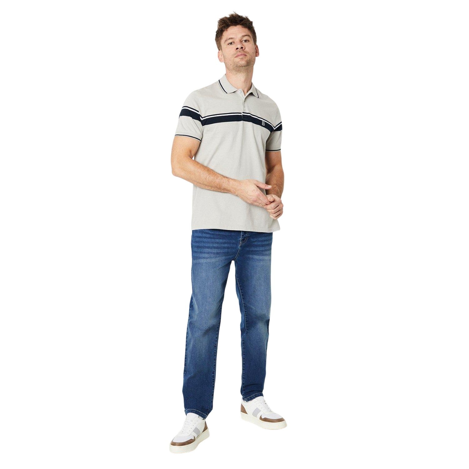 Dark Blue - Back - Burton Mens Mid Wash Tapered Jeans
