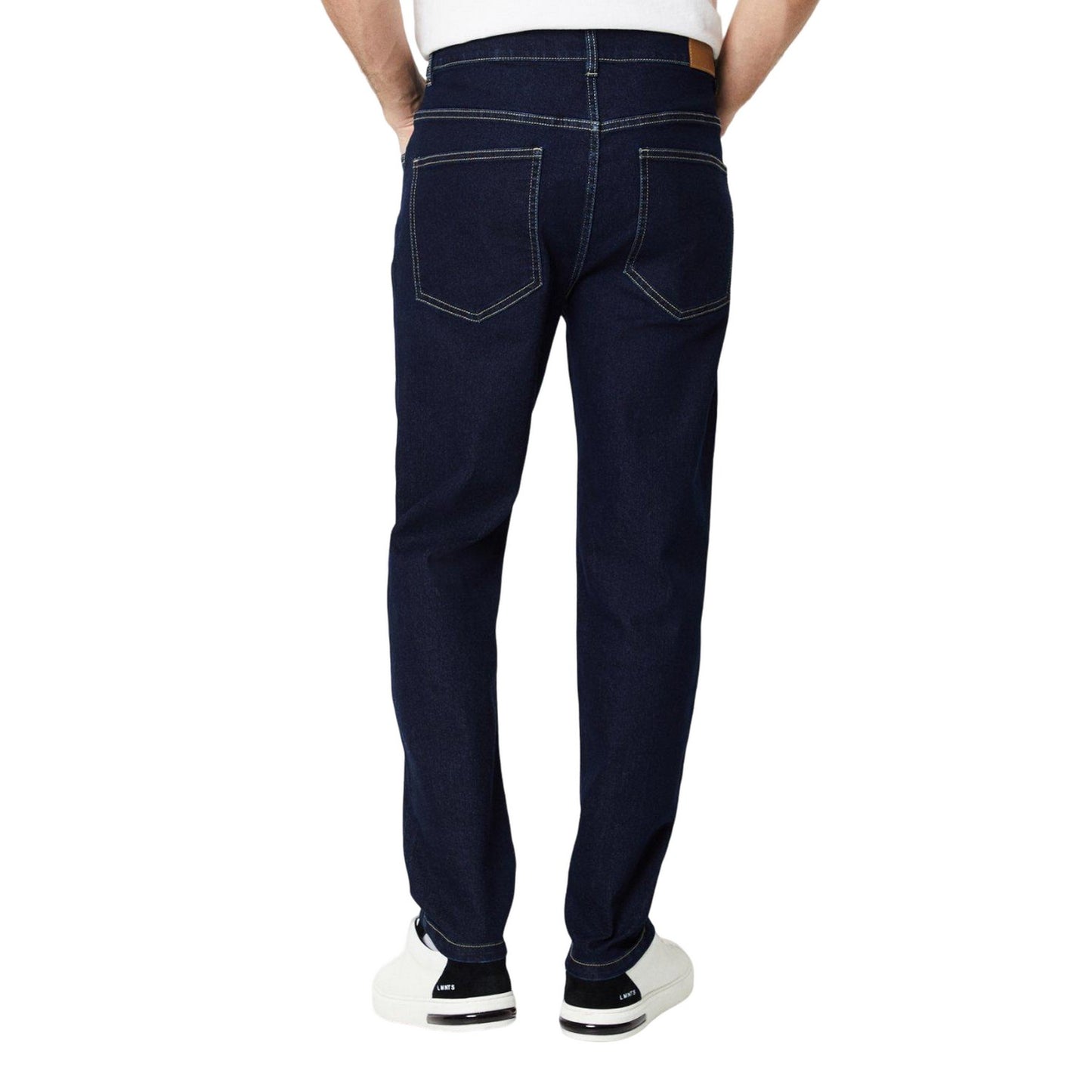 Dark Blue - Back - Burton Mens Rinse Tapered Jeans