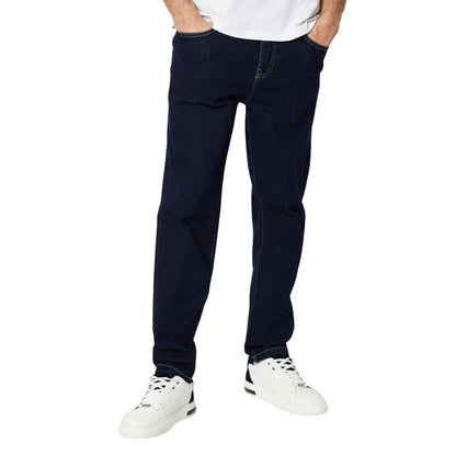 Dark Blue - Front - Burton Mens Rinse Tapered Jeans