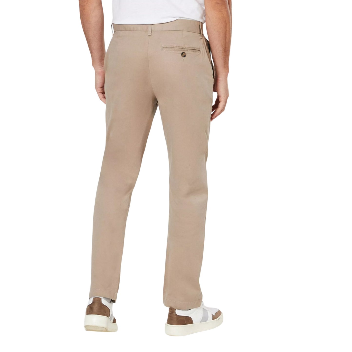 Cream - Back - Burton Mens Plain Slim Chinos
