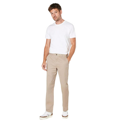 Cream - Side - Burton Mens Plain Slim Chinos
