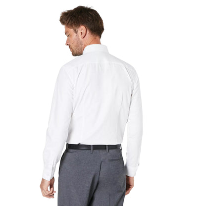 White - Back - Burton Mens Diamond Easy-Iron Tailored Shirt