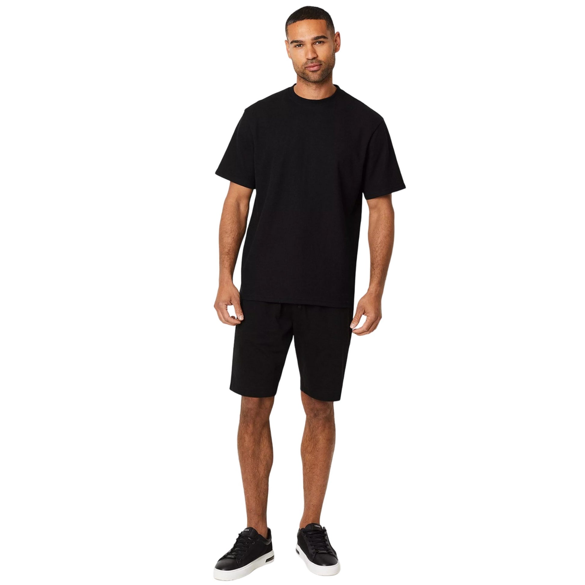 Black - Side - Burton Mens Waffle Oversized T-Shirt