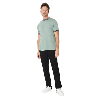 Sage - Side - Burton Mens Tipped Crew Neck T-Shirt