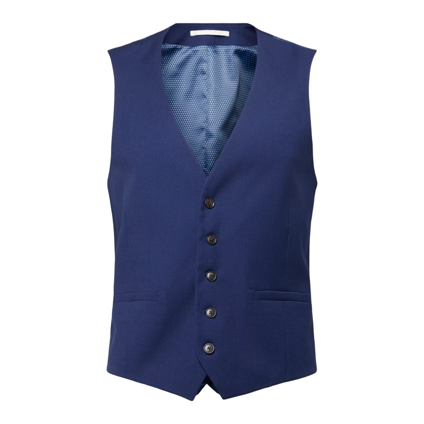 Blue - Front - Burton Mens Textured Waistcoat
