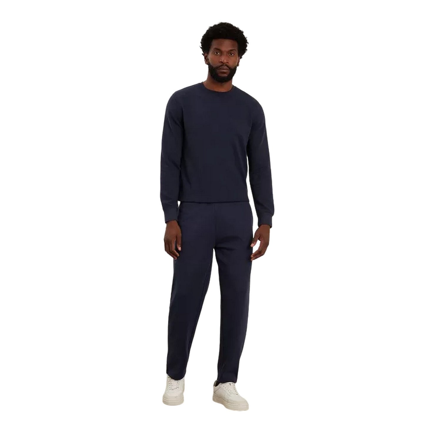 Navy - Front - Burton Mens Double Knit Jogging Bottoms
