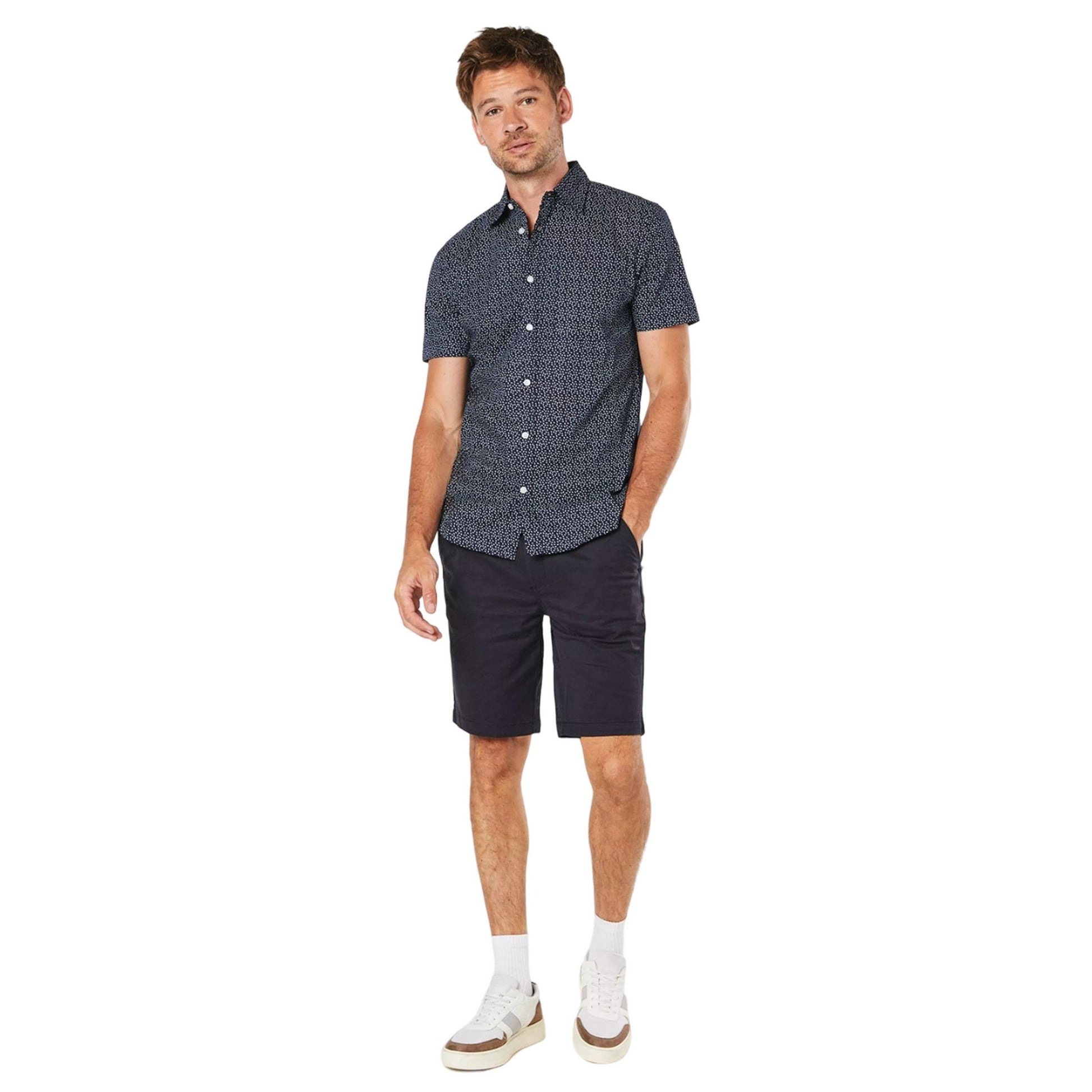 Black - Side - Burton Mens Geo Abstract Short-Sleeved Shirt