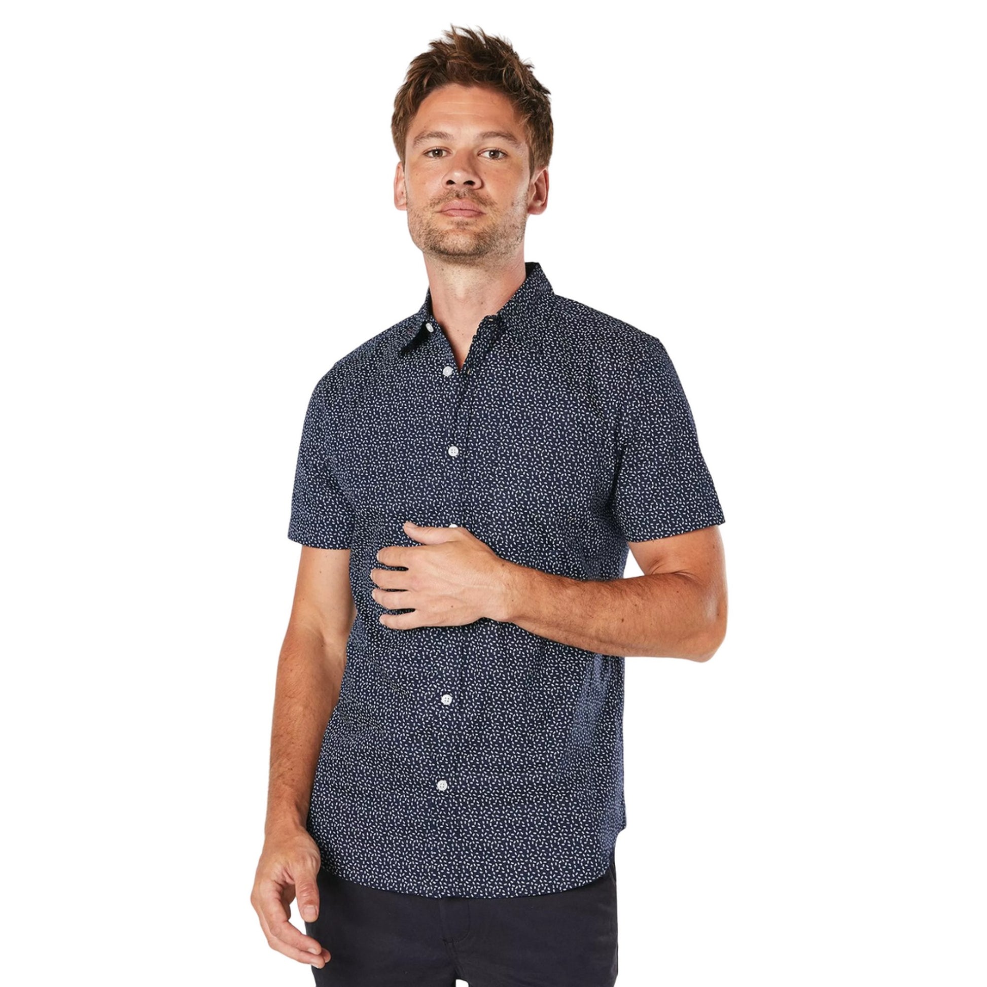 Black - Front - Burton Mens Geo Abstract Short-Sleeved Shirt