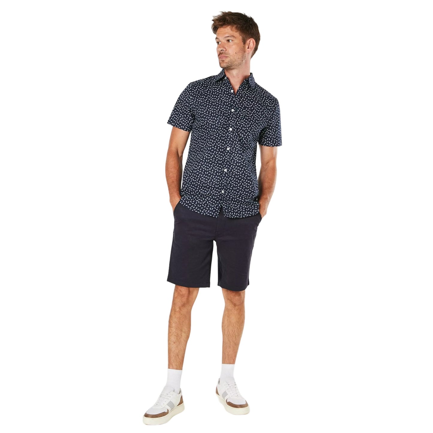 Black - Side - Burton Mens Box Geometric Short-Sleeved Shirt