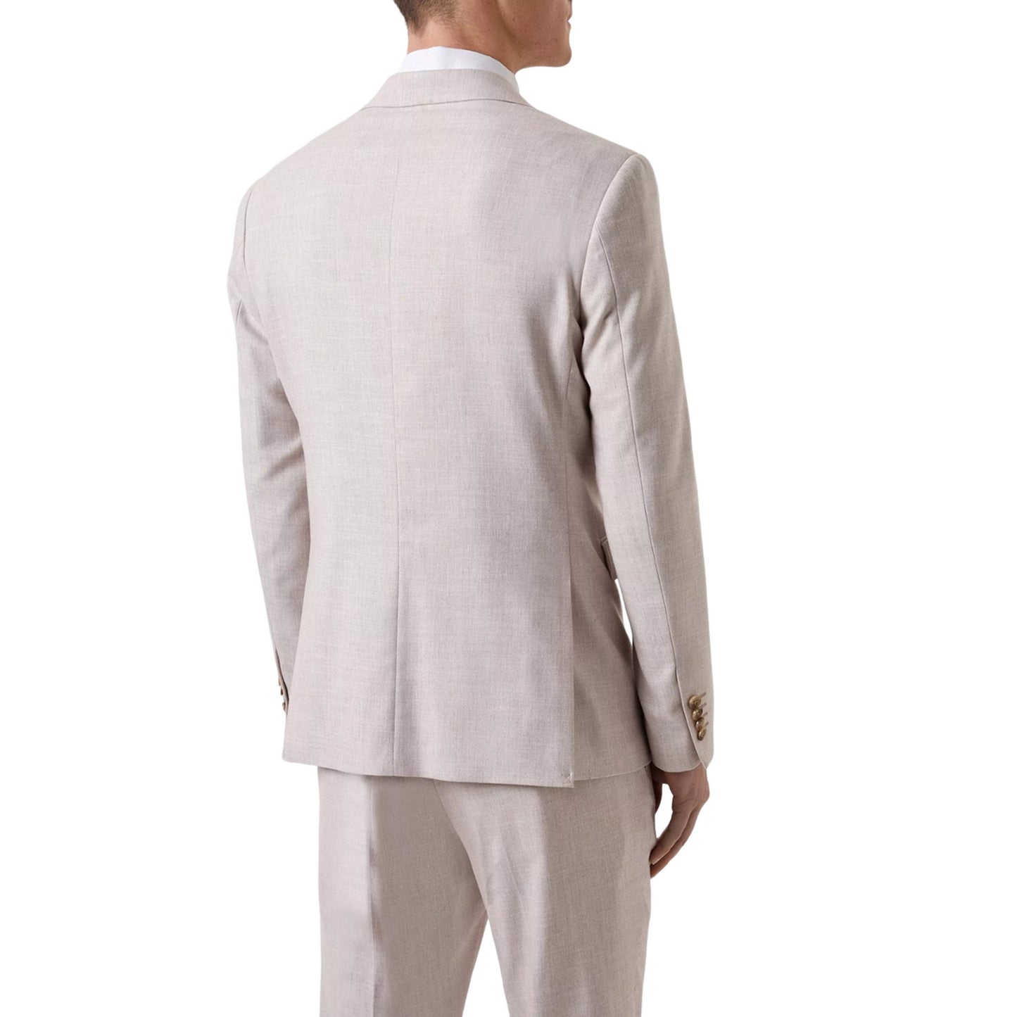Pink - Back - Burton Mens Slub Slim Suit Jacket