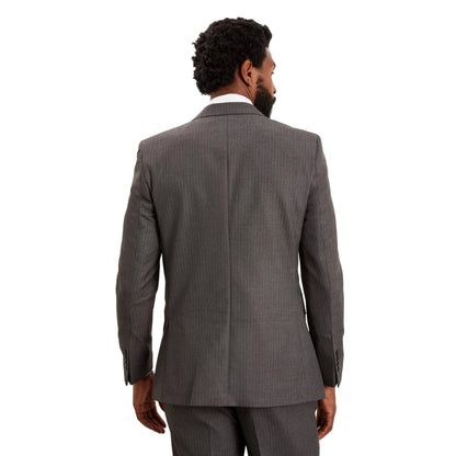 Grey - Back - Burton Mens Herringbone Tailored Suit Jacket