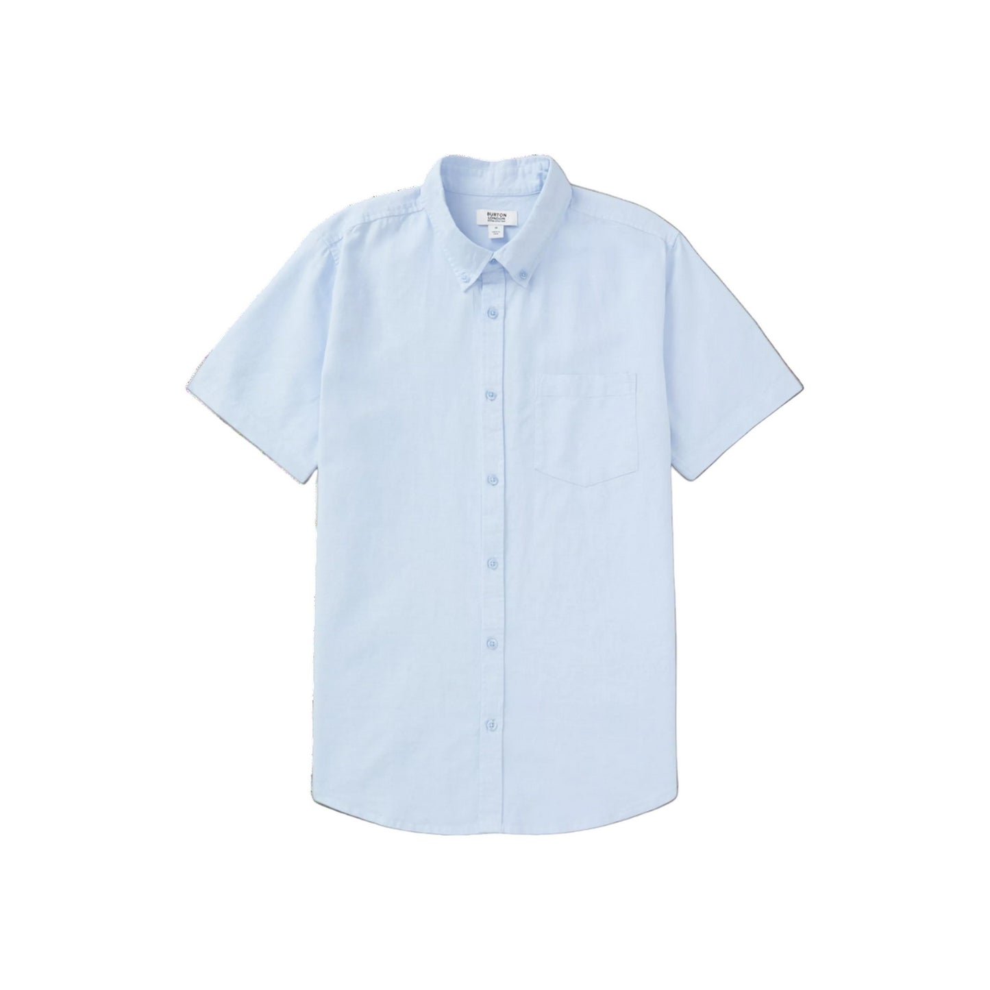 Blue - Front - Burton Mens Oxford Short-Sleeved Shirt