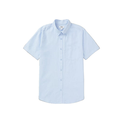 Blue - Front - Burton Mens Oxford Short-Sleeved Shirt
