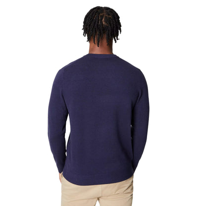 Navy - Back - Burton Mens Herringbone Knitted Sweatshirt
