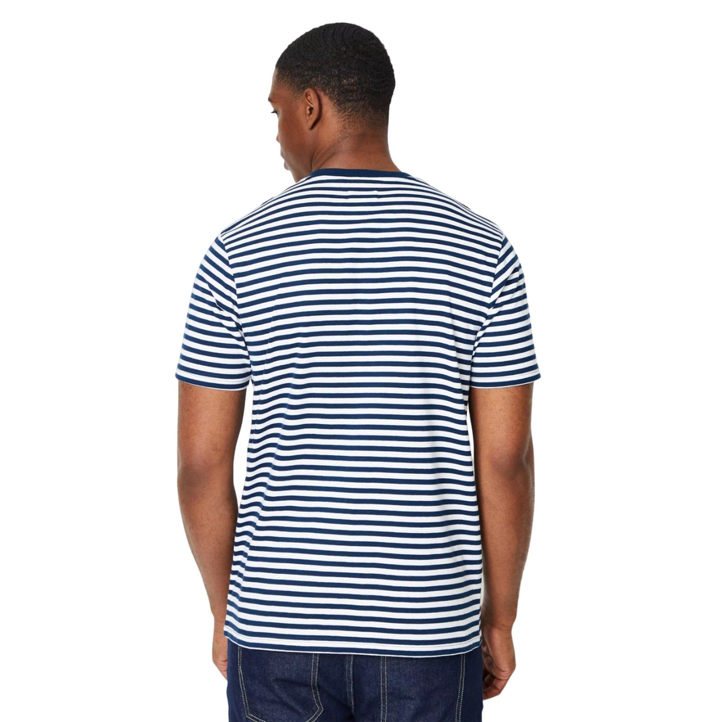 Navy - Back - Burton Mens Breton Stripe T-Shirt